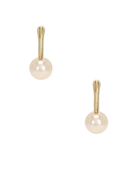 Miu Miu Metallic Faux Double-Pearl Earrings