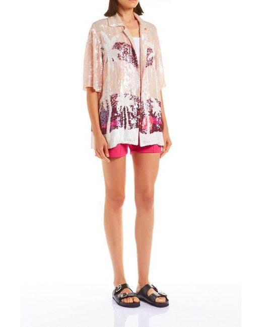 P.A.R.O.S.H. Pink Striped Jersey Shorts