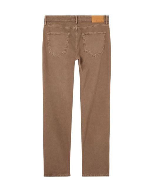 Loro Piana Brown Logo Patch Straight-Leg Trousers for men