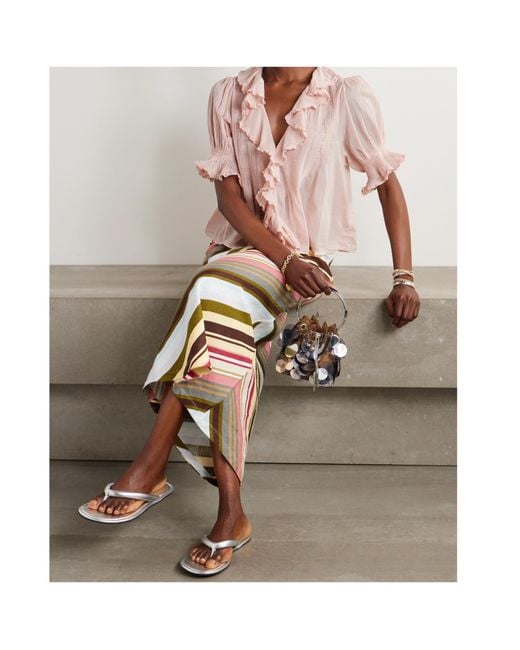 Doen Pink Ruffled Top
