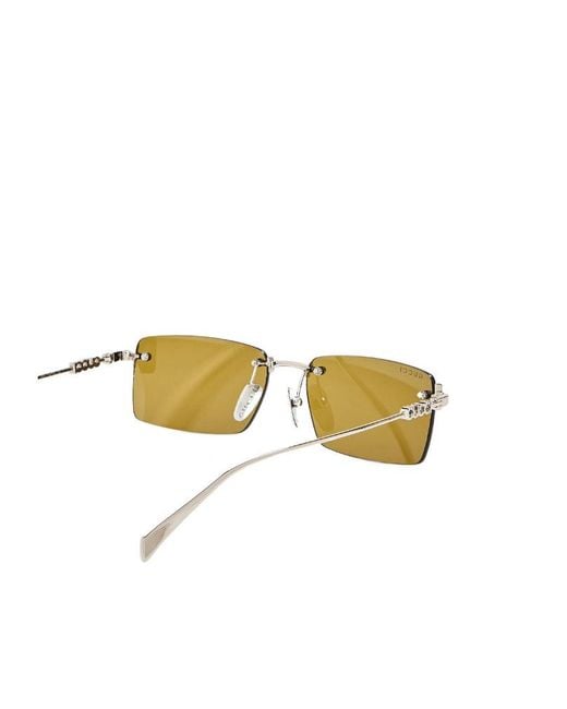 Gucci Metallic Rimless Rectangular Sunglasses for men