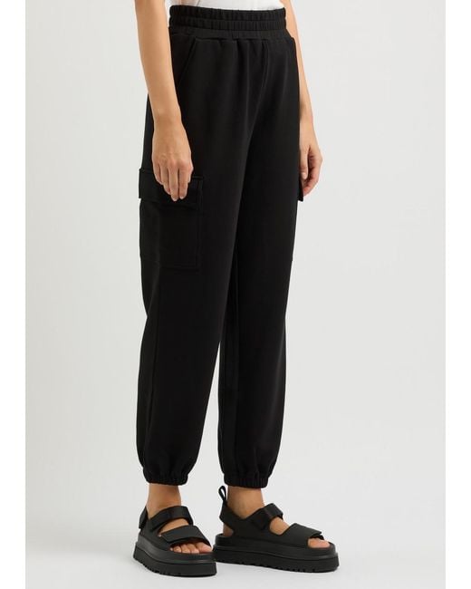 Varley Black The Cargo Pant Stretch-Jersey Sweatpants
