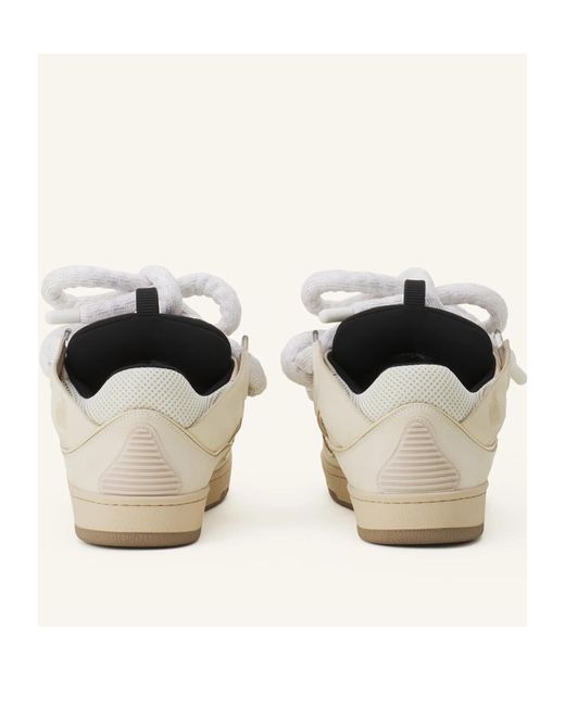Lanvin White Curb Lace-Up Sneakers