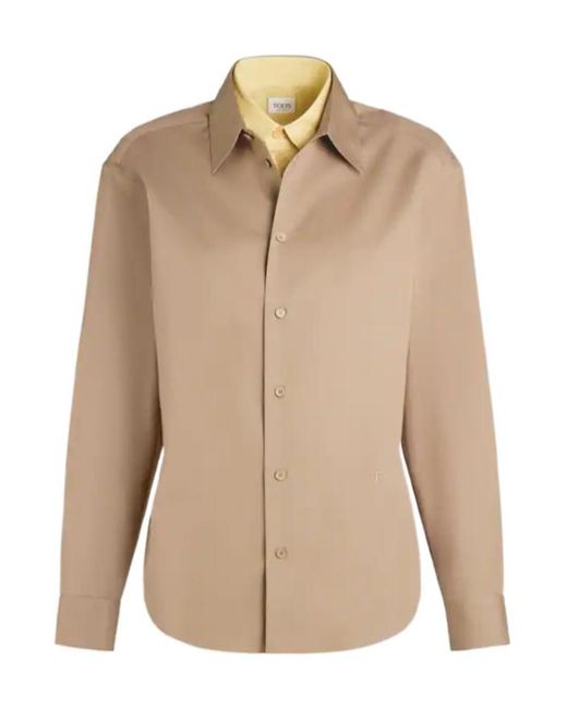 Tod's Natural Long-Sleeve Buttoned Shirt