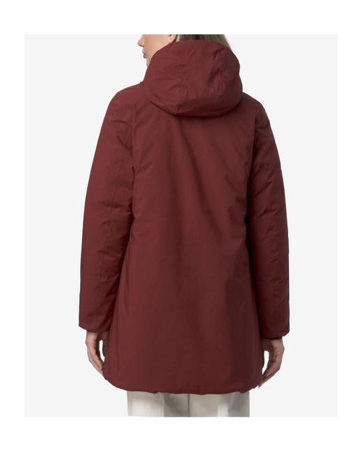 K-Way Red Sophie Hooded Reversible Parka