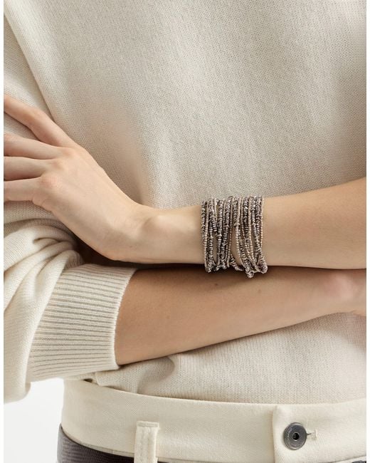 Brunello Cucinelli Metallic Wrapped Bracelet
