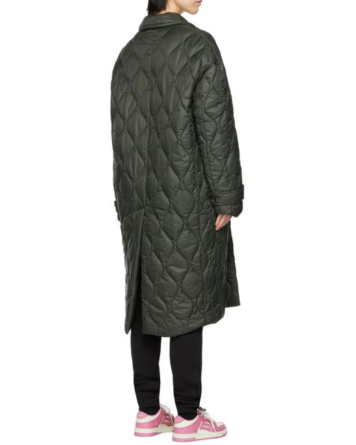 Amiri Green Double-Breasted Quilted Coat