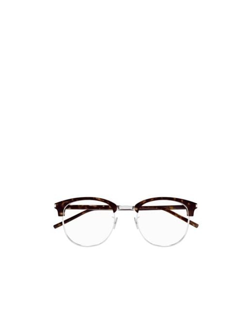 Saint Laurent White Eyewear Round Frame Glasses for men