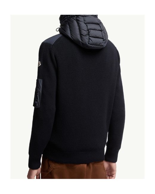 Moncler Blue Padded Front Zip Jacket for men