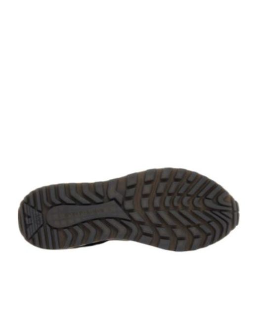 Emporio Armani Blue Recycled Nylon Sneakers With Regenerated Saffiano Details for men