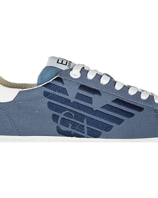 EA7 Blue Embroidered Logo Casual Sports Shoes for men
