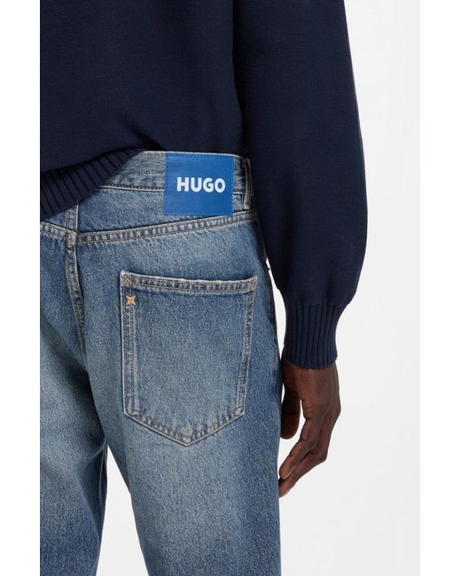 Boss Blue Belt Loop Jeans for men