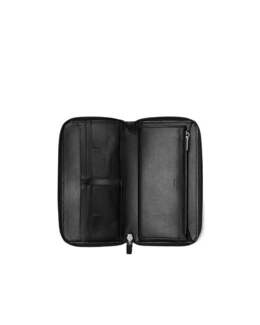 Burberry Black Checkered Jacquard Zip-Up Wallet for men