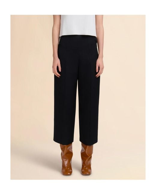 Marni Black Wide-Leg Cropped Trousers