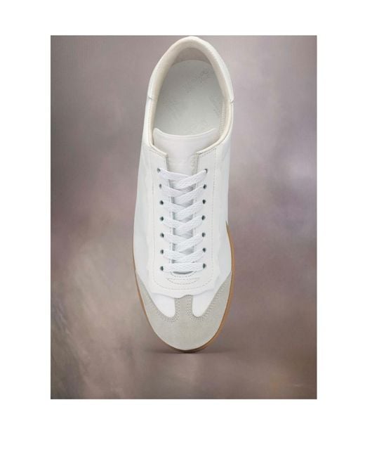 Maison Margiela White Panelled Lace-Up Sneakers