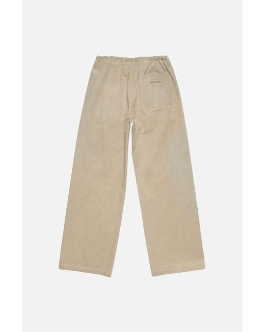 Acne Natural Drawstring Casual Pants for men