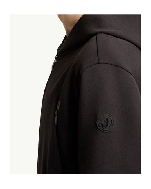 Moncler Black Cotton Blend Zip-Up Hoodie for men