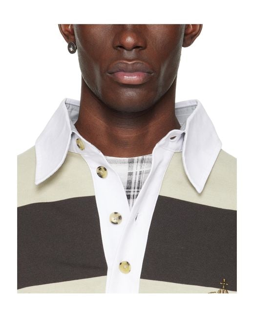 Vivienne Westwood White Lewis Stud Earrings for men