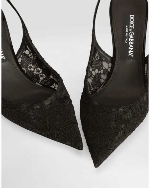 Dolce & Gabbana Multicolor Lace Slingback Pumps