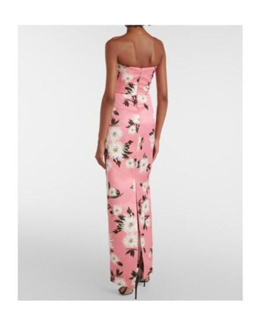 Emilia Wickstead Pink Emine Floral Taffeta Faille Gown