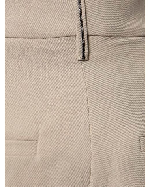 Brunello Cucinelli Natural Belt-Loop Casual Pants