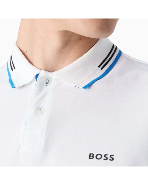 Boss White Boss Logo Printed Short-Sleeved Polo Shirt for men