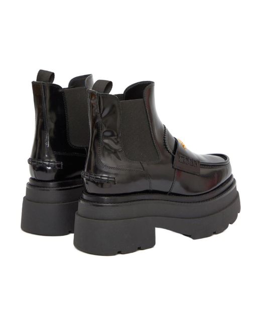 Alexander Wang Black Logo Plaque Slip-On Platform Boots