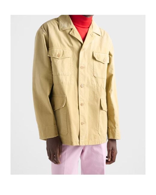 Prada Natural Button-Up Blouson Jacket for men