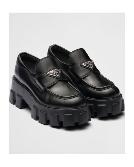Prada Black Monolith Chunky Loafers