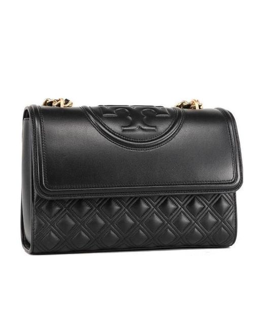 Tory Burch Black Fleming Quilted Leather Shoulder Bag