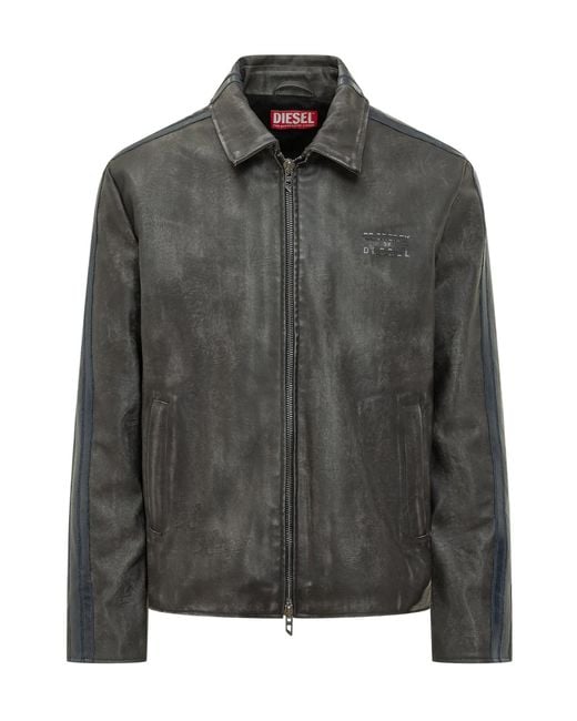 DIESEL Gray J-Hole Zipped Jacket for men