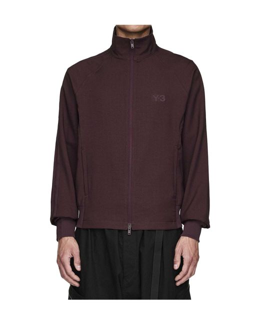 Y-3 Purple Stand Collar Sweat Jacket for men