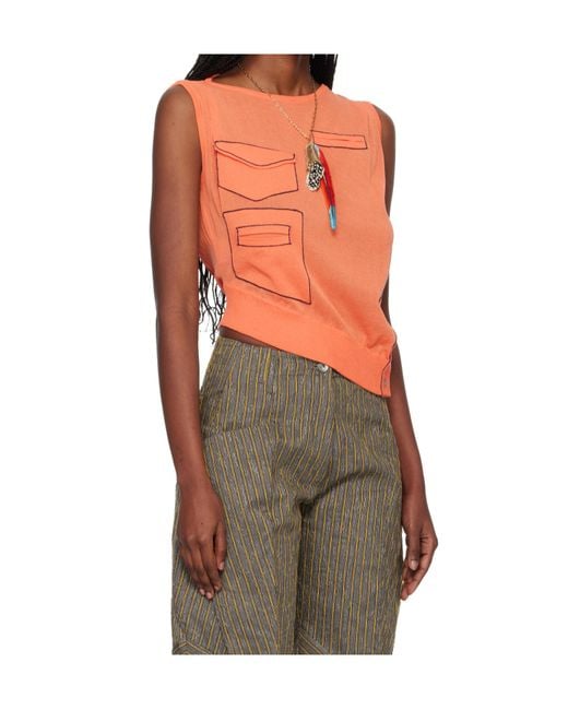 Kiko Kostadinov Multicolor Semi-Sheer Knit Cotton- And Nylon-Blend Tank Top