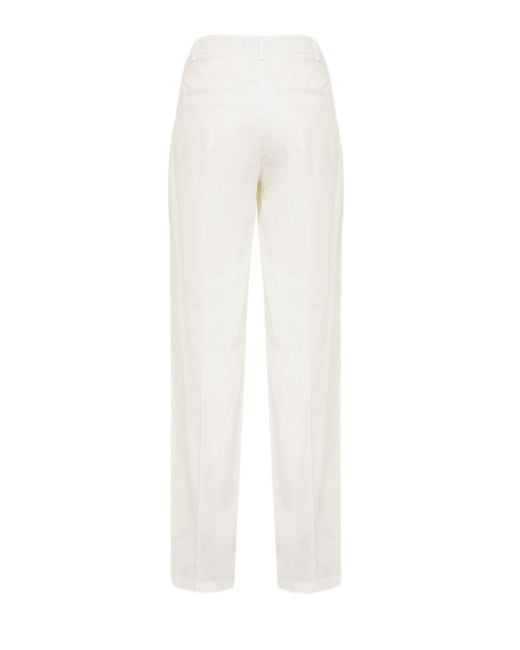 Blugirl Blumarine White Casual Pants With Belt Loops