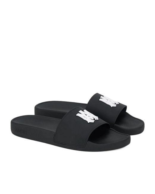 Amiri Black Logo Slide Sandals for men