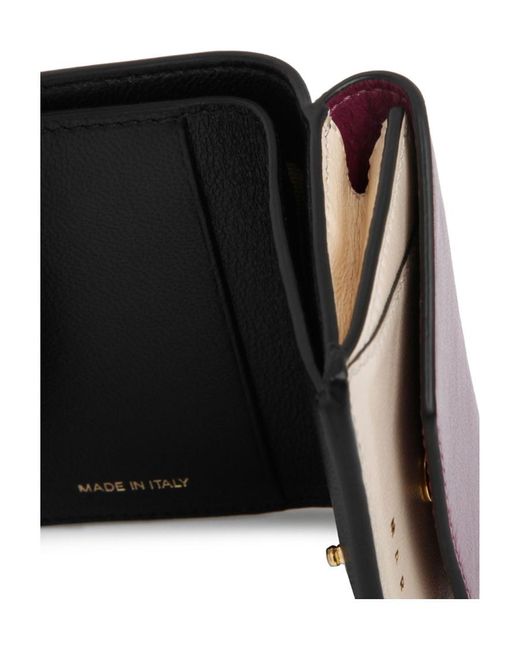 Marni Purple And Leather Tri-Fold Wallet