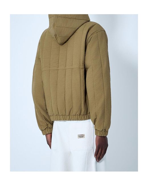 Stussy Green Hooded Quilted Jacket for men