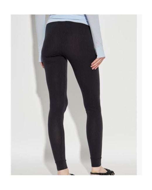 Issey Miyake Black Speckled Elastic-Waistline Leggings