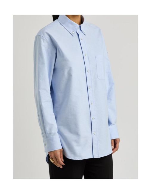 Moncler Blue Logo-Appliquéd Cotton Shirt
