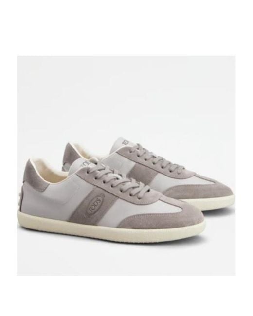 Tod's Gray Tabs Low-Top Sneakers for men