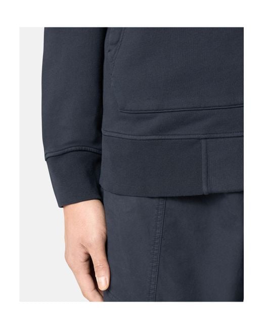 Stone Island Blue Compass Patch Zip Up Sweatshirt for men