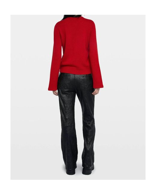 Zadig & Voltaire Red Lucas Button-Detailed Sweater