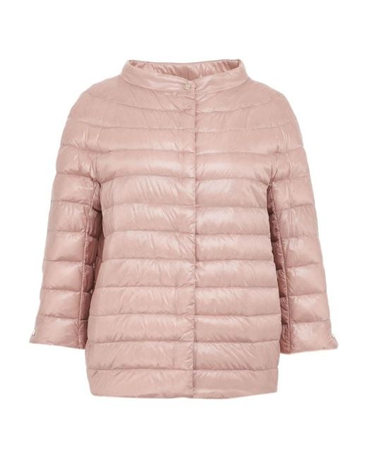 Herno Pink Mock Neck Puffer Jacket