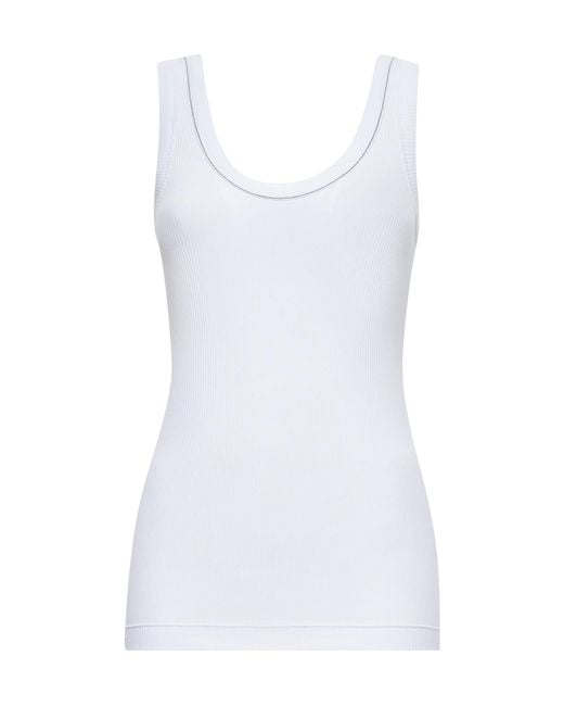 Brunello Cucinelli White Sleeveless Tops
