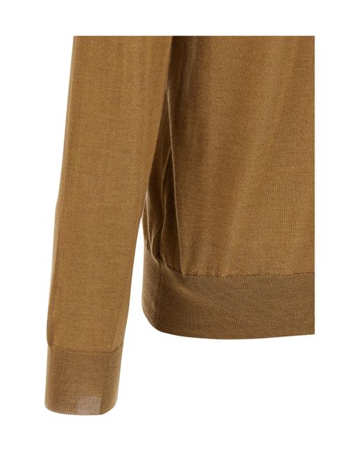 Zanone Brown Flexwool Slim-Fit Polo Shirt for men