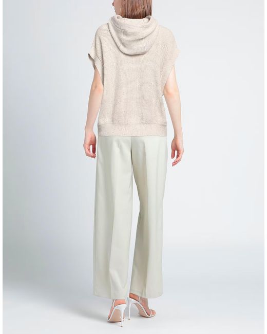 Brunello Cucinelli White Solid Color Sleeveless Knit Top