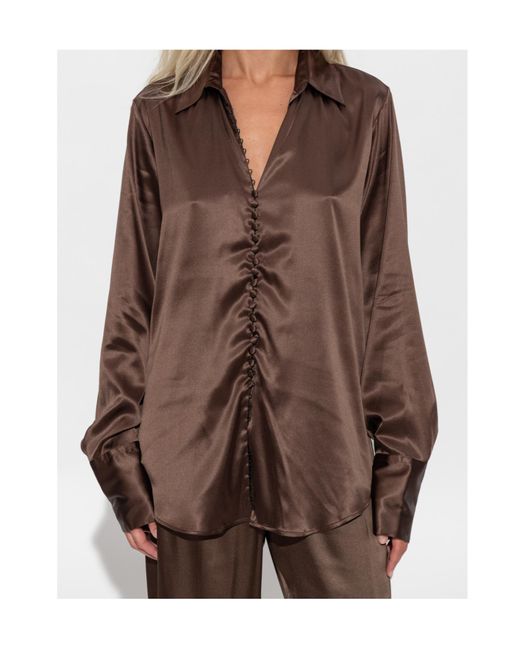 Dries Van Noten Brown Long Sleeve Shirt