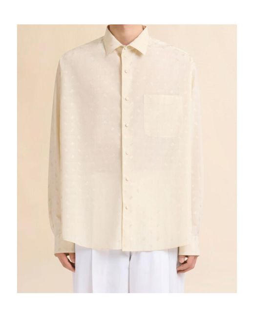 Marni Natural Geometric Jacquard Motif Oversized Shirt for men