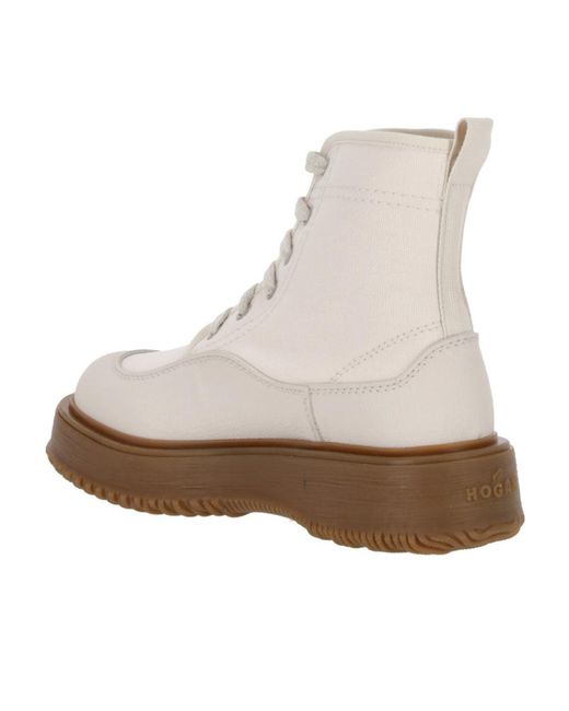 Hogan Natural Untraditional Lace-Up Ankle Boots