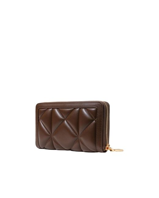 Moschino Brown Zip-Around Wallet